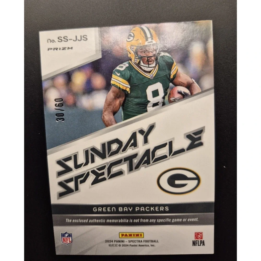 2024 Panini Spectra Sunday Spectacle Josh Jacobs #SS-JJS Neon Blue Prizm /60